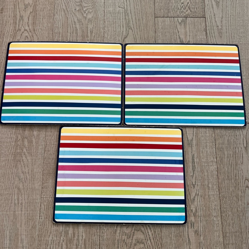 3 Pottery Barn Kids Rainbow Placemat - Cork Backing
